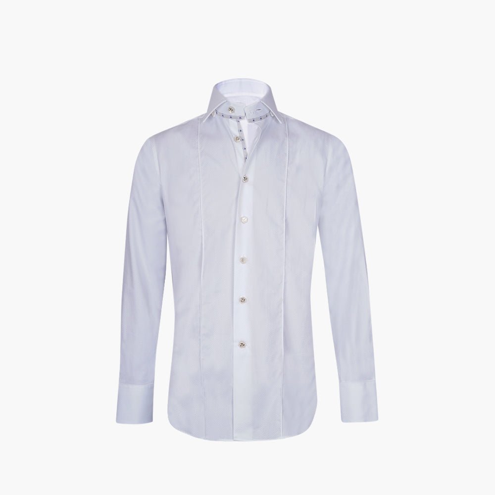 White Twill Mason Shirt - Angelo Galasso - Luxury Italian Menswear London