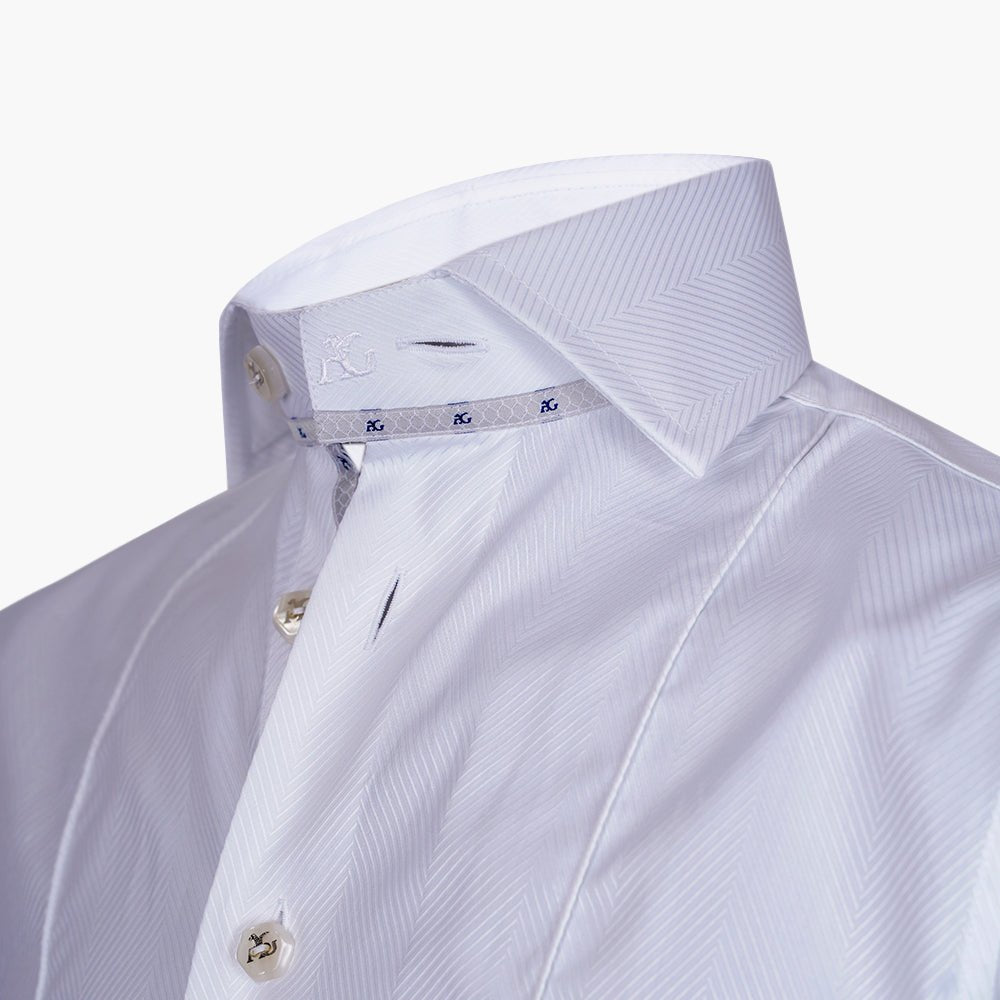 White Twill Mason Shirt - Angelo Galasso - Luxury Italian Menswear London
