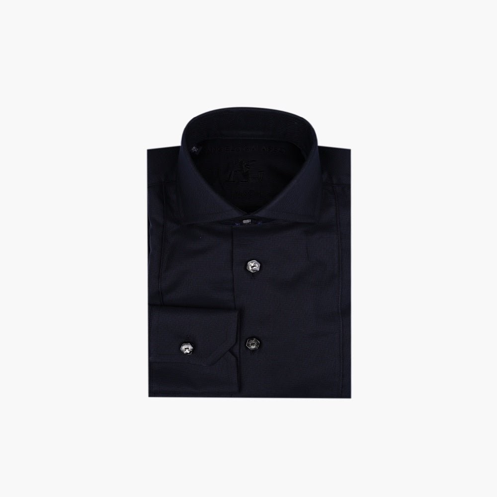 Black Oxford Mason Shirt - Angelo Galasso - Luxury Italian Menswear London