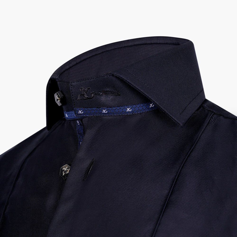 Black Oxford Mason Shirt - Angelo Galasso - Luxury Italian Menswear London