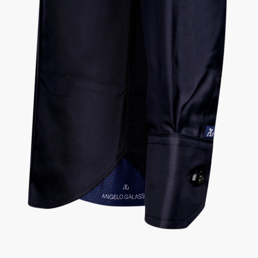 Black Oxford Mason Shirt - Angelo Galasso - Luxury Italian Menswear London
