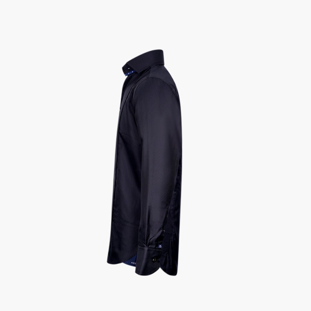 Black Oxford Mason Shirt - Angelo Galasso - Luxury Italian Menswear London