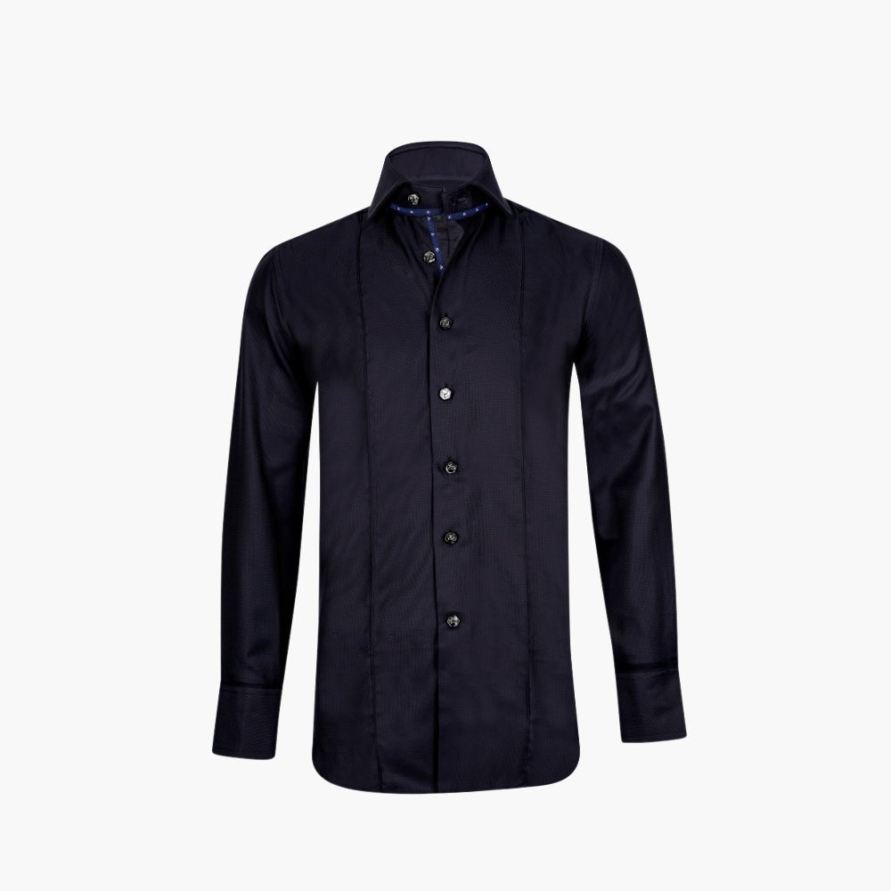 Black Oxford Mason Shirt - Angelo Galasso - Luxury Italian Menswear London