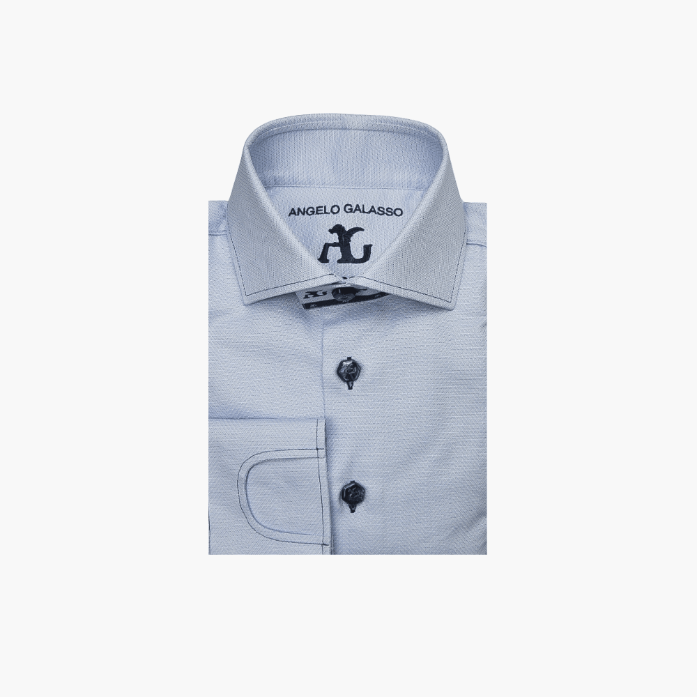 Light Blue Watch Cuff Mason Shirt - Angelo Galasso - Luxury Italian Menswear London