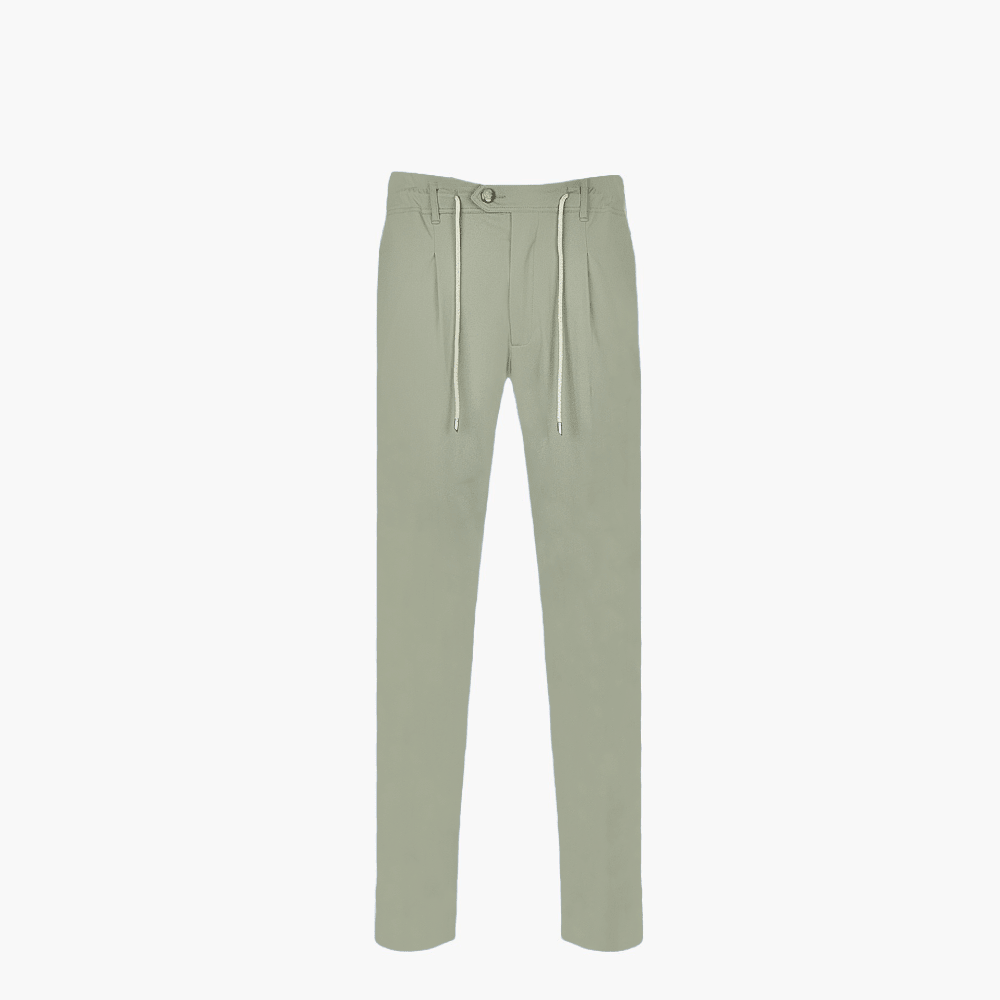 Green Drawstring Trousers - Angelo Galasso - Luxury Italian Menswear London