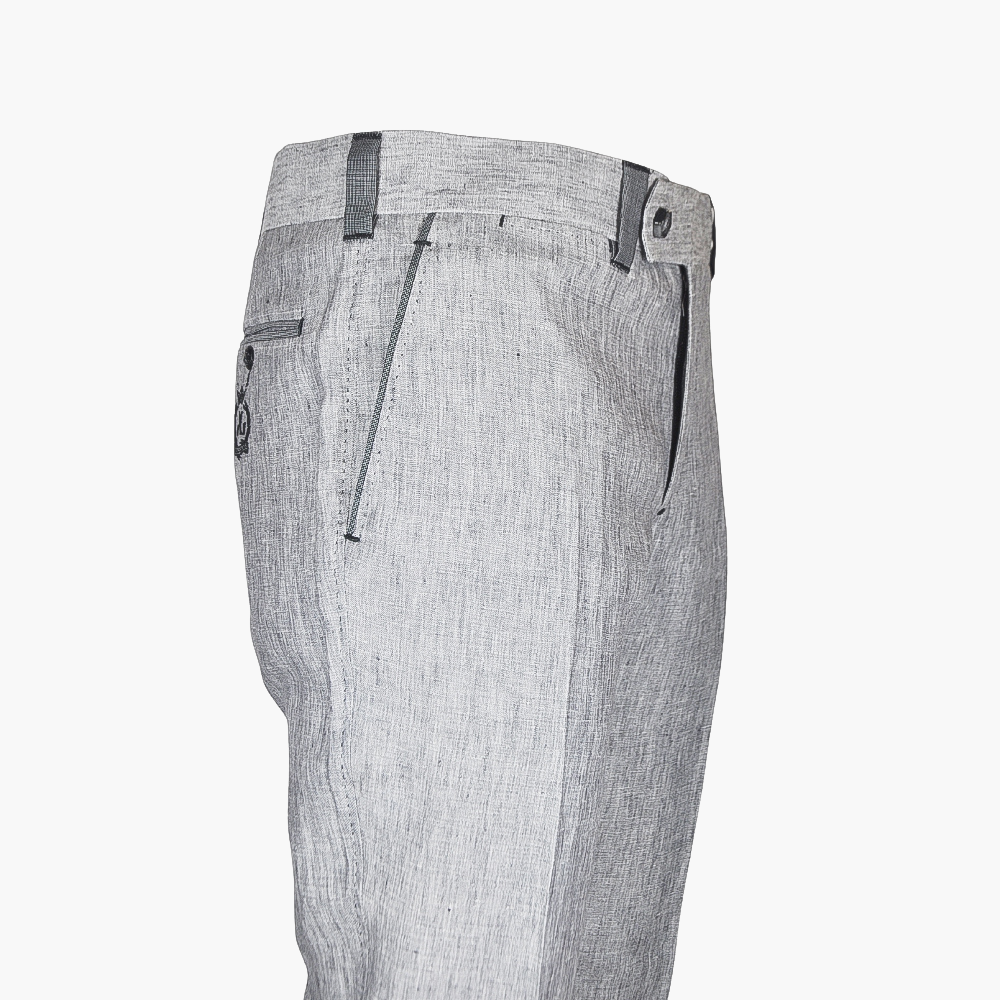 Grey Linen Alloro Trousers - AG24S7RIV01