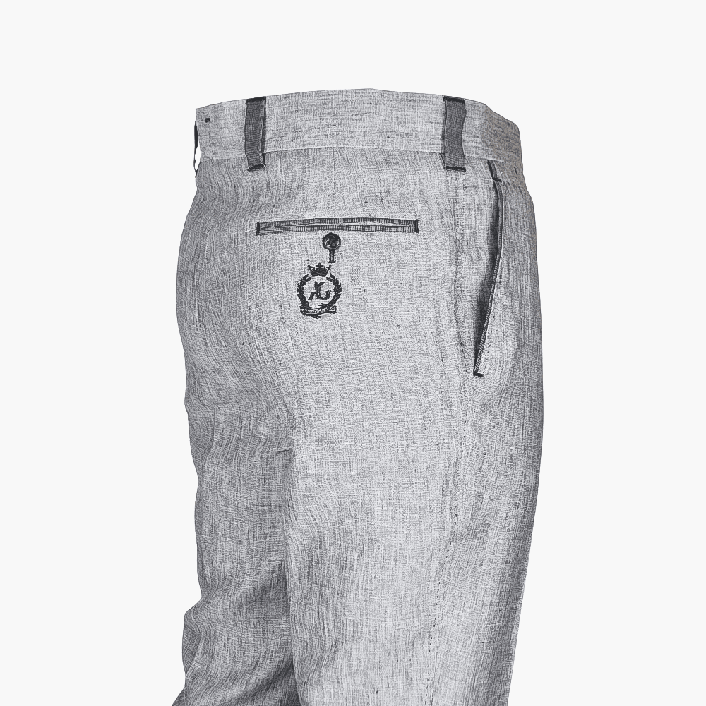 Grey Linen Alloro Trousers - Angelo Galasso - Luxury Italian Menswear London