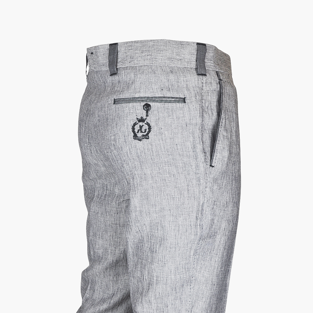 Grey Linen Alloro Trousers - AG24S7RIV01