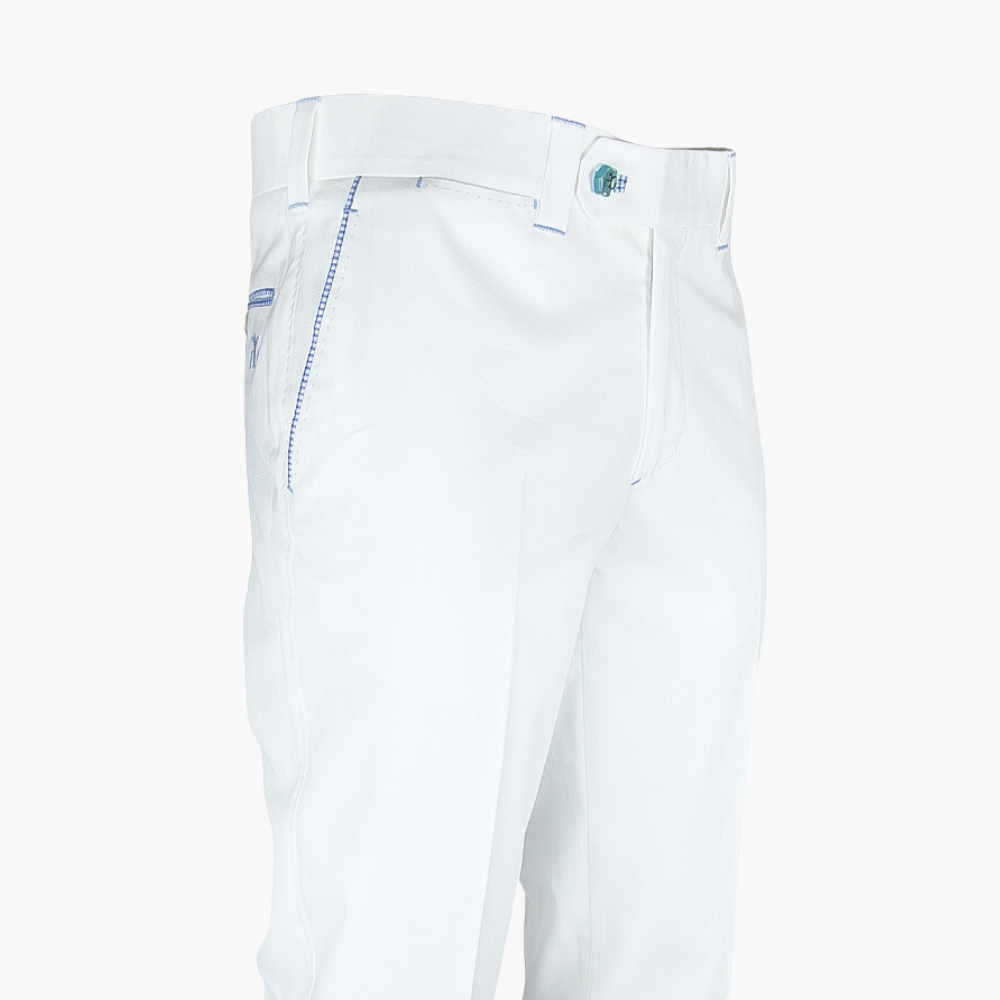 White Piping Trousers - AG24S7RIV02