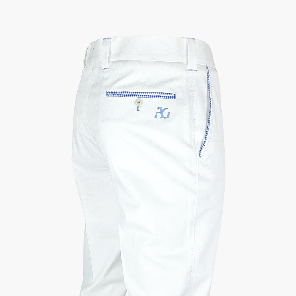 White Piping Trousers - AG24S7RIV02
