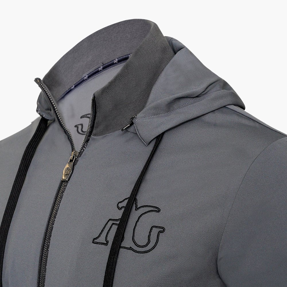 Grey & Metallic Black AG Logo Tracksuit - Angelo Galasso - Luxury Italian Menswear London