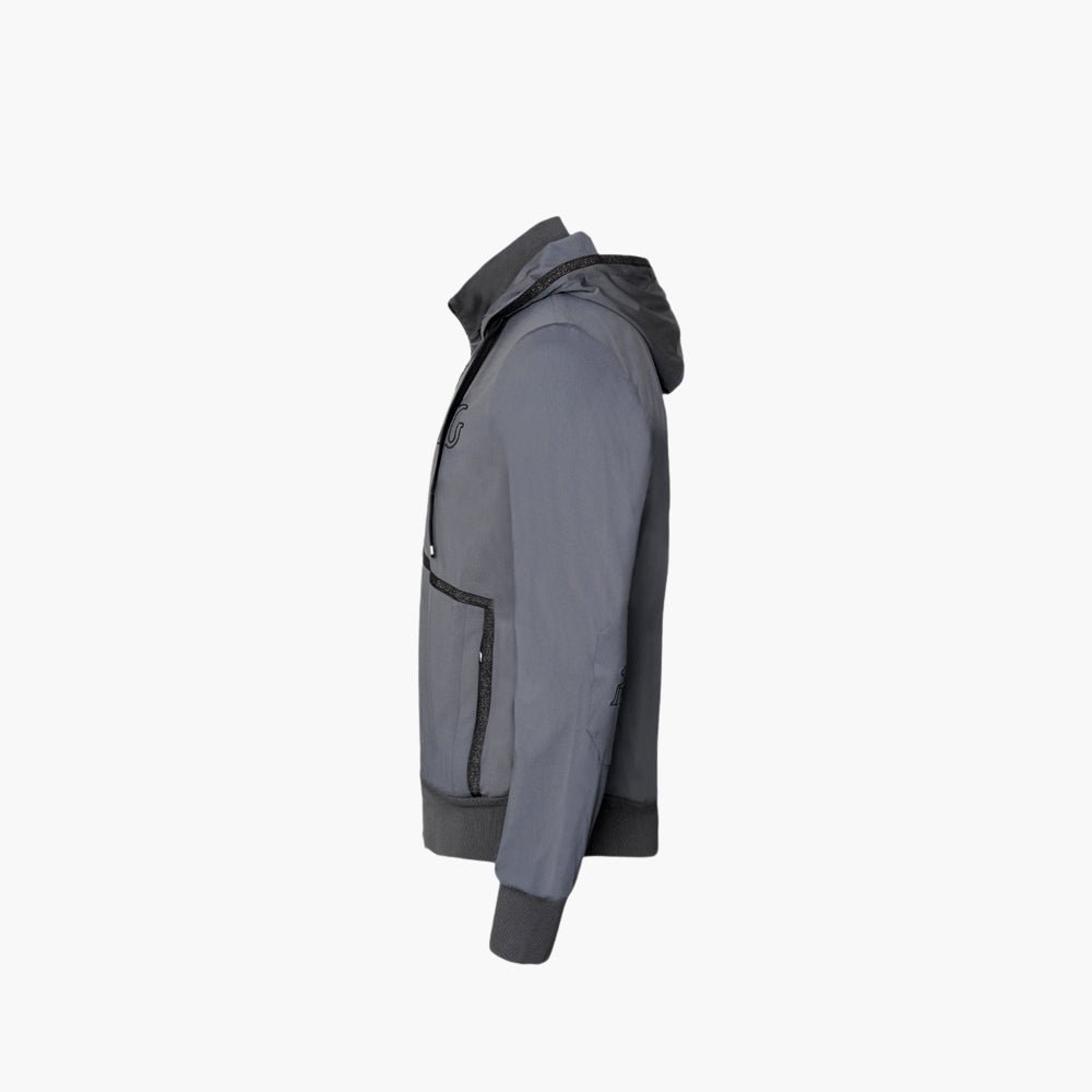 Grey & Metallic Black AG Logo Tracksuit - Angelo Galasso - Luxury Italian Menswear London