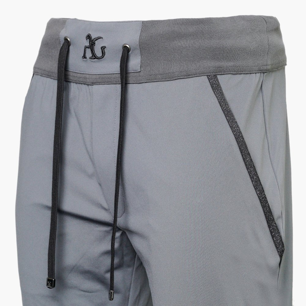 Grey & Metallic Black AG Logo Tracksuit - Angelo Galasso - Luxury Italian Menswear London