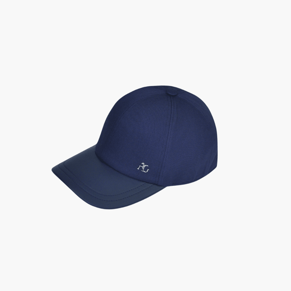 Blue AG Leather Baseball Cap - Angelo Galasso - Luxury Italian Menswear London