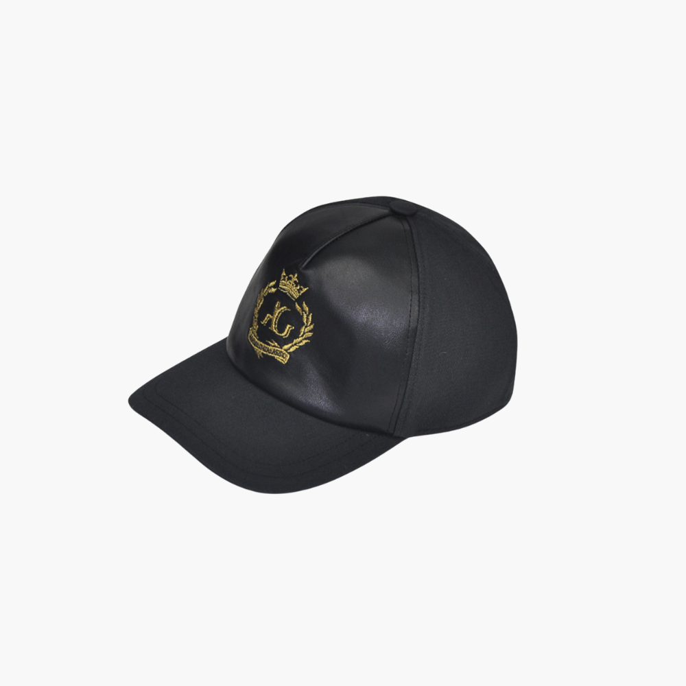 Black Alloro Leather Baseball Cap - AG24SBCAP02