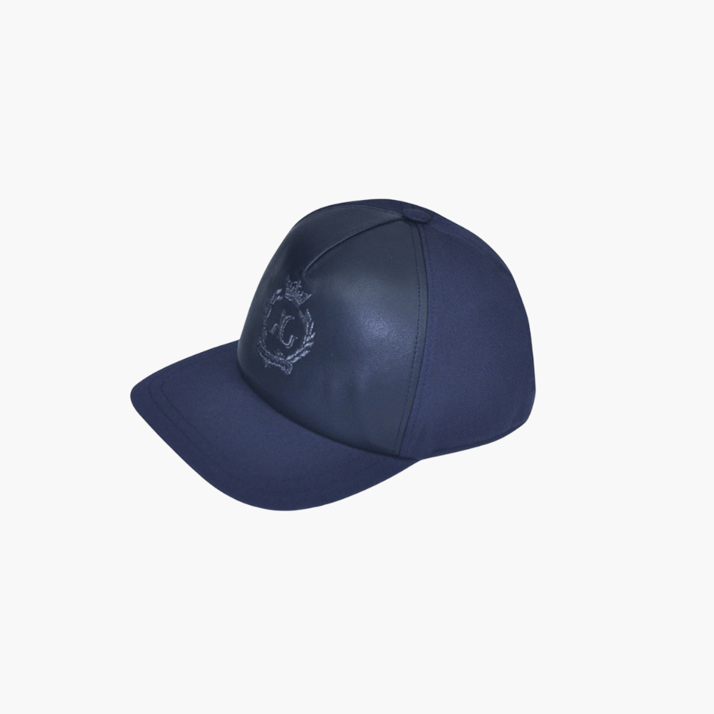 Blue Alloro Leather Baseball Cap - AG24SBCAP02