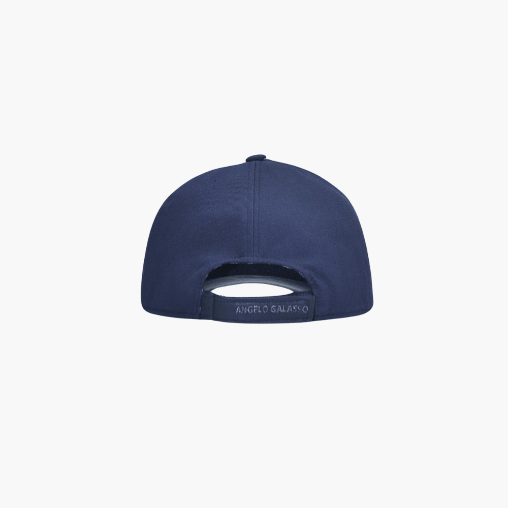 Blue Alloro Leather Baseball Cap - Angelo Galasso - Luxury Italian Menswear London