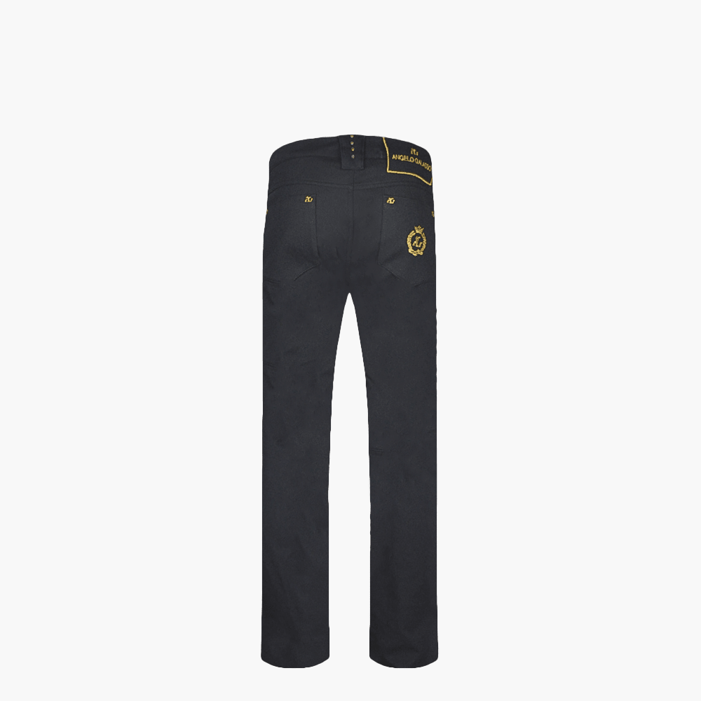 Black Gold Studs Alloro Logo Jeans - Angelo Galasso - Luxury Italian Menswear London