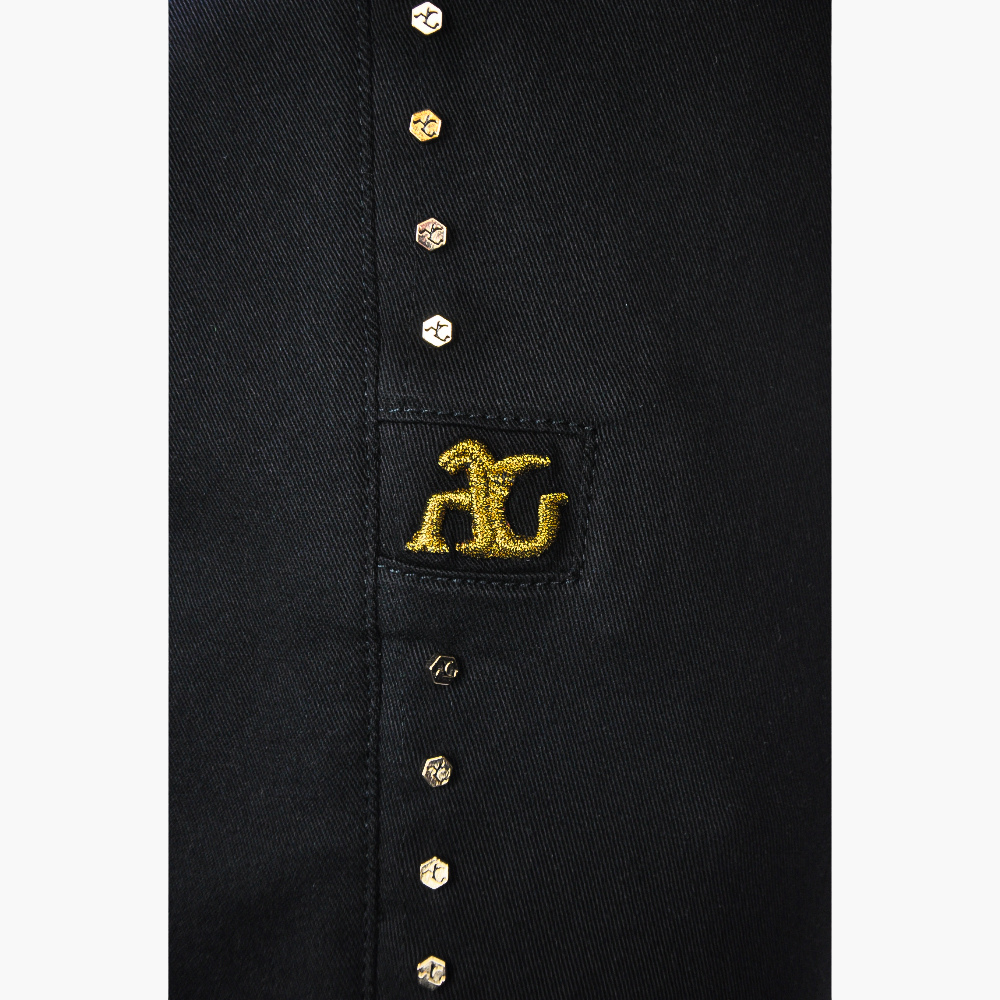Black Gold Studs Alloro Logo Jeans -