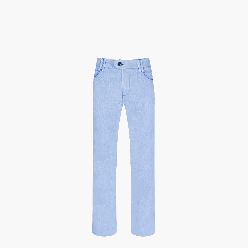 Light Blue Jeans with Embroidered - Angelo Galasso - Luxury Italian Menswear London