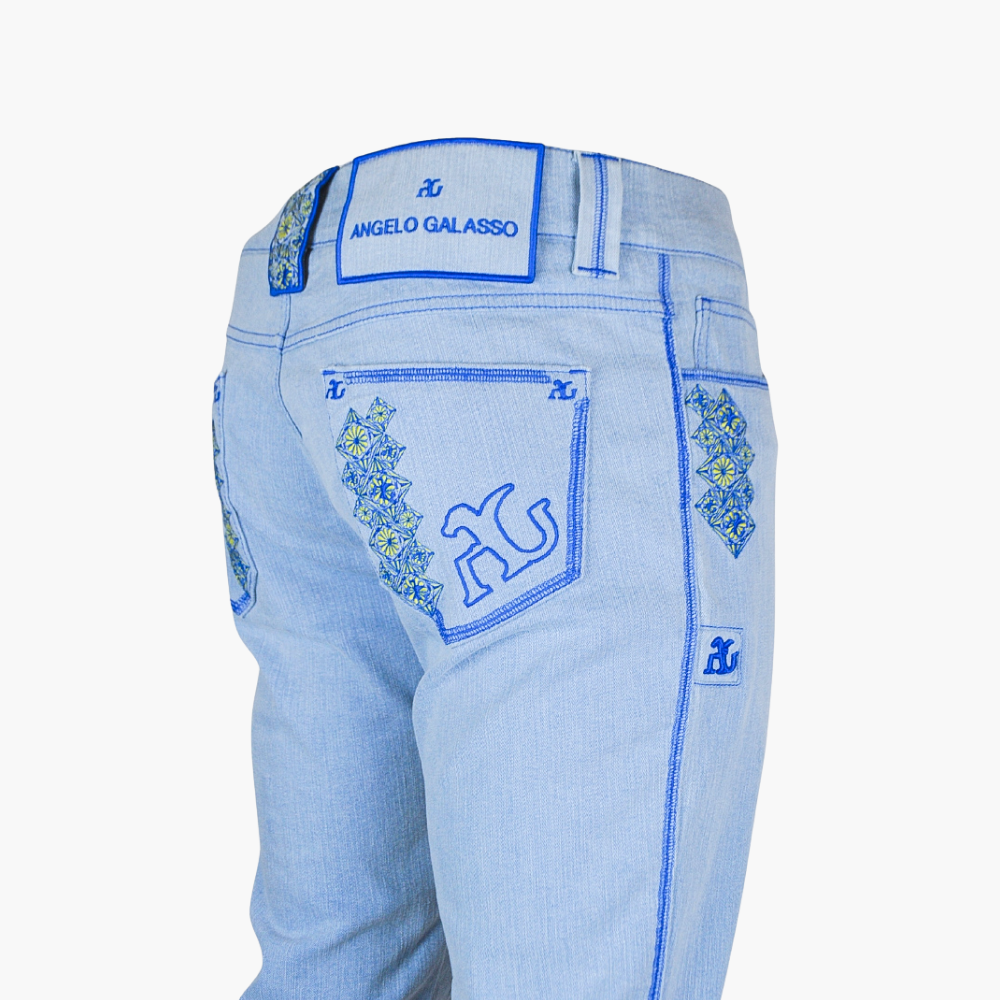 Light Blue Jeans with Embroidered - AG24SJJNS02