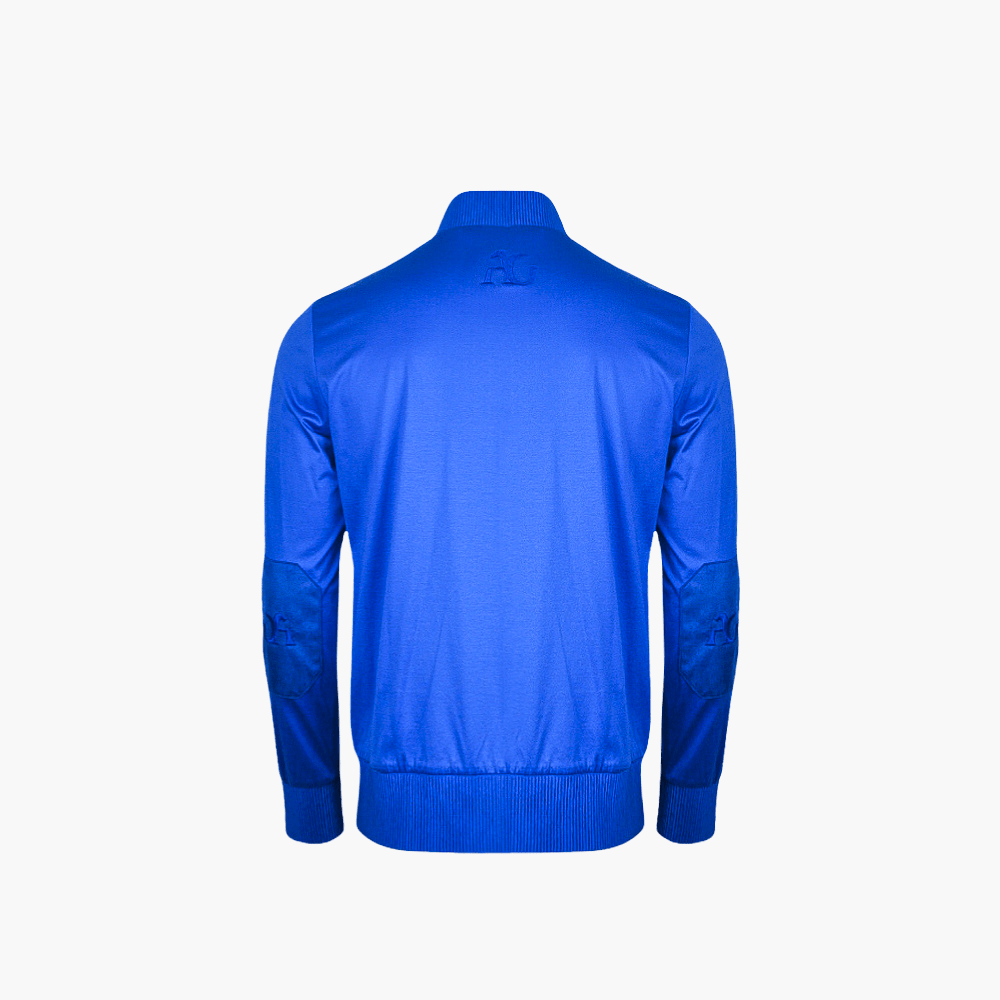 Light Blue Cardigan Jacket Hexagonal Logo - Angelo Galasso - Luxury Italian Menswear London