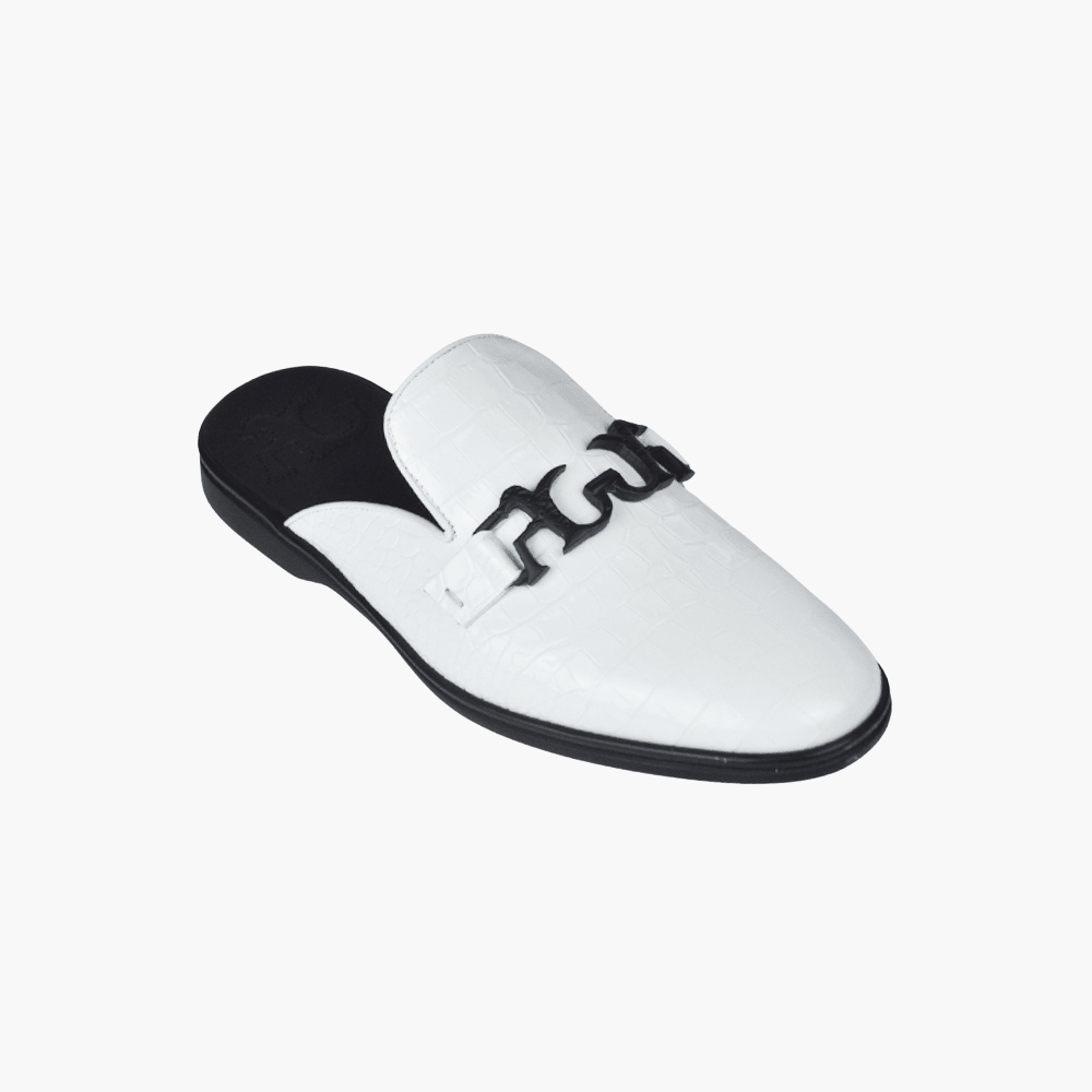 Off White Ornament Sabot Shoes - Angelo Galasso - Luxury Italian Menswear London