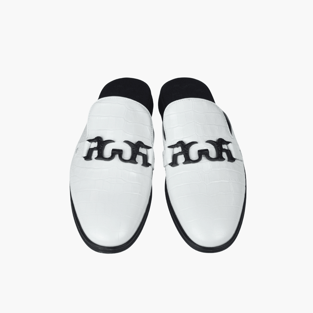 Off White Ornament Sabot Shoes - Angelo Galasso - Luxury Italian Menswear London