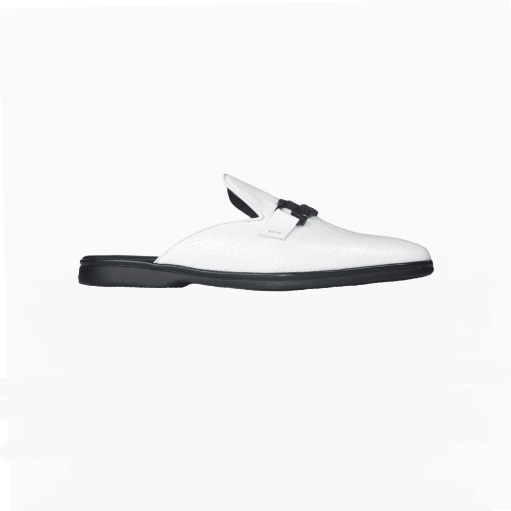 Off White Ornament Sabot Shoes - Angelo Galasso - Luxury Italian Menswear London