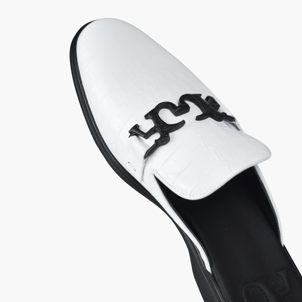 Off White Ornament Sabot Shoes - Angelo Galasso - Luxury Italian Menswear London