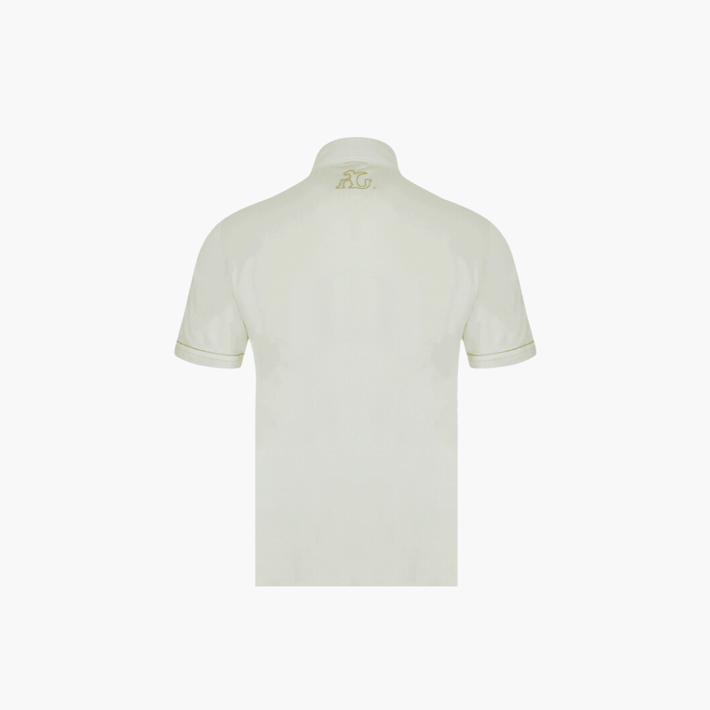 Beige with Araldica Gold Piping Polo - Angelo Galasso - Luxury Italian Menswear London