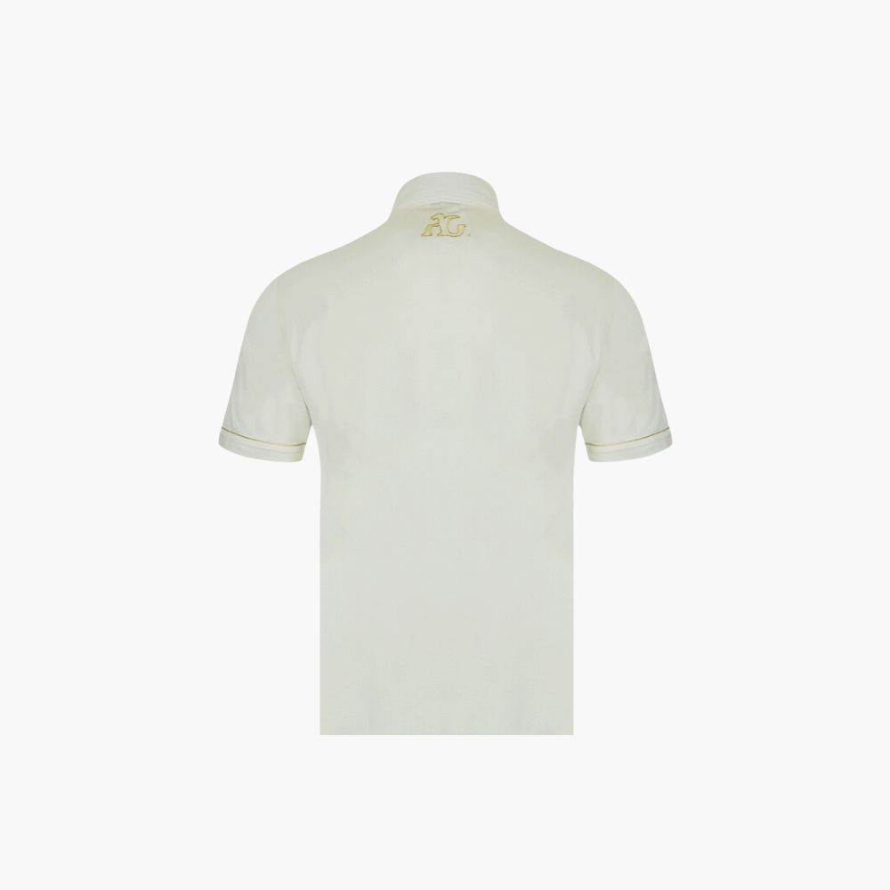 Beige with Araldica Gold Piping Polo - AG24STPLO02