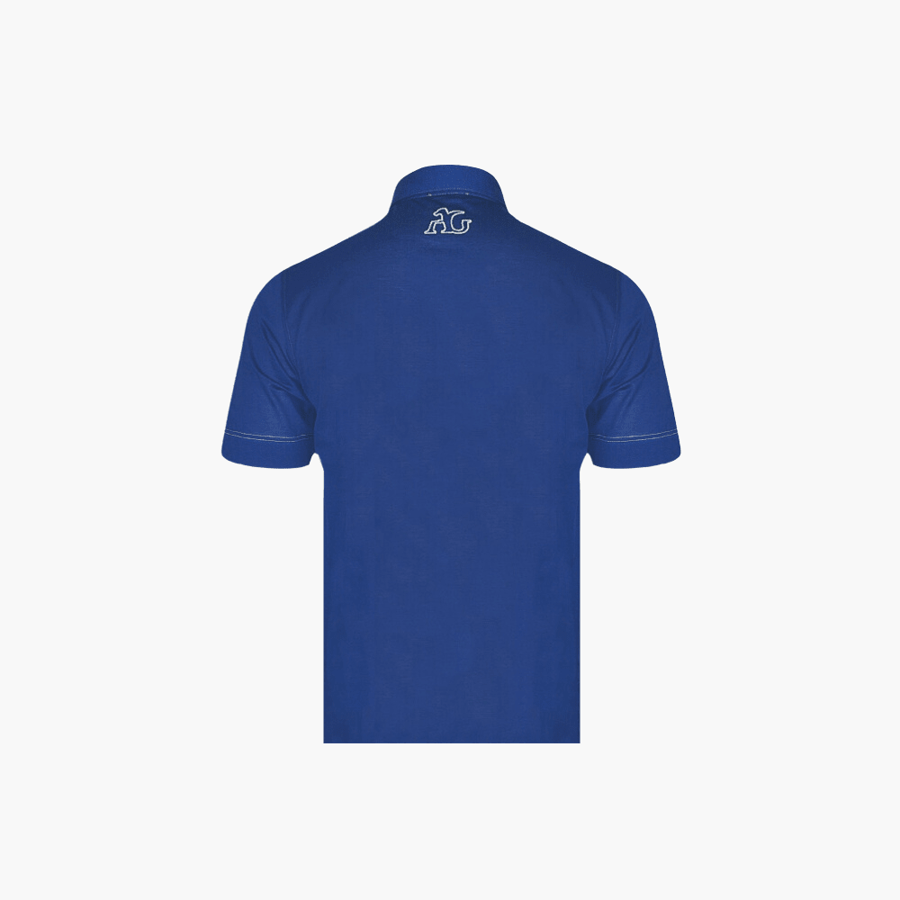 Blue with Alloro Piping Polo - Angelo Galasso - Luxury Italian Menswear London