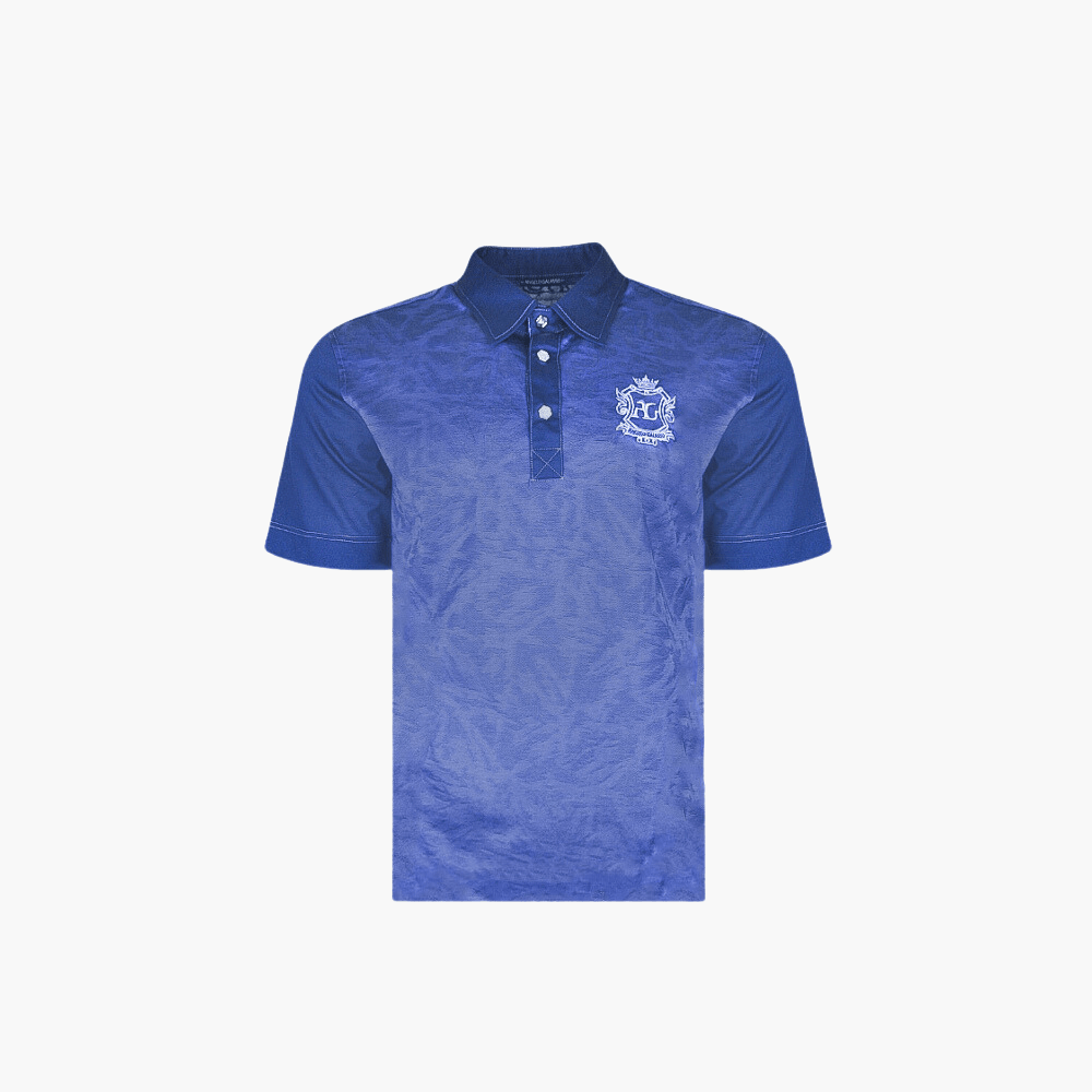 Blue Amethyst Melange Araldica Polo - Angelo Galasso - Luxury Italian Menswear London