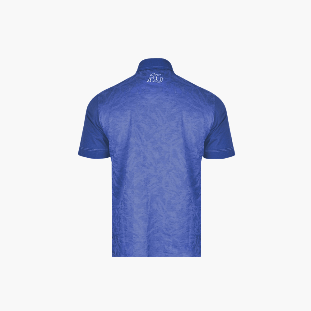 Blue Amethyst Melange Araldica Polo - Angelo Galasso - Luxury Italian Menswear London