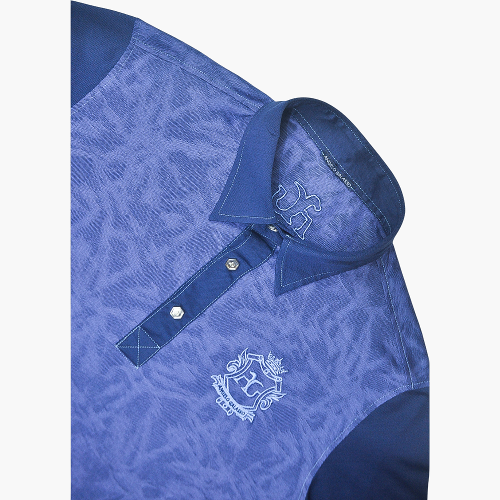 Blue Amethyst Melange Araldica Polo - AG24STPLO04