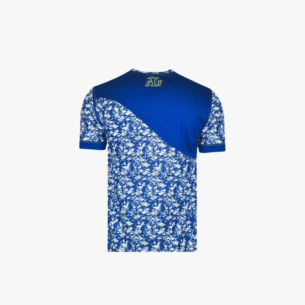 Royal Blue & Yellow Fluo T-Shirt - Angelo Galasso - Luxury Italian Menswear London