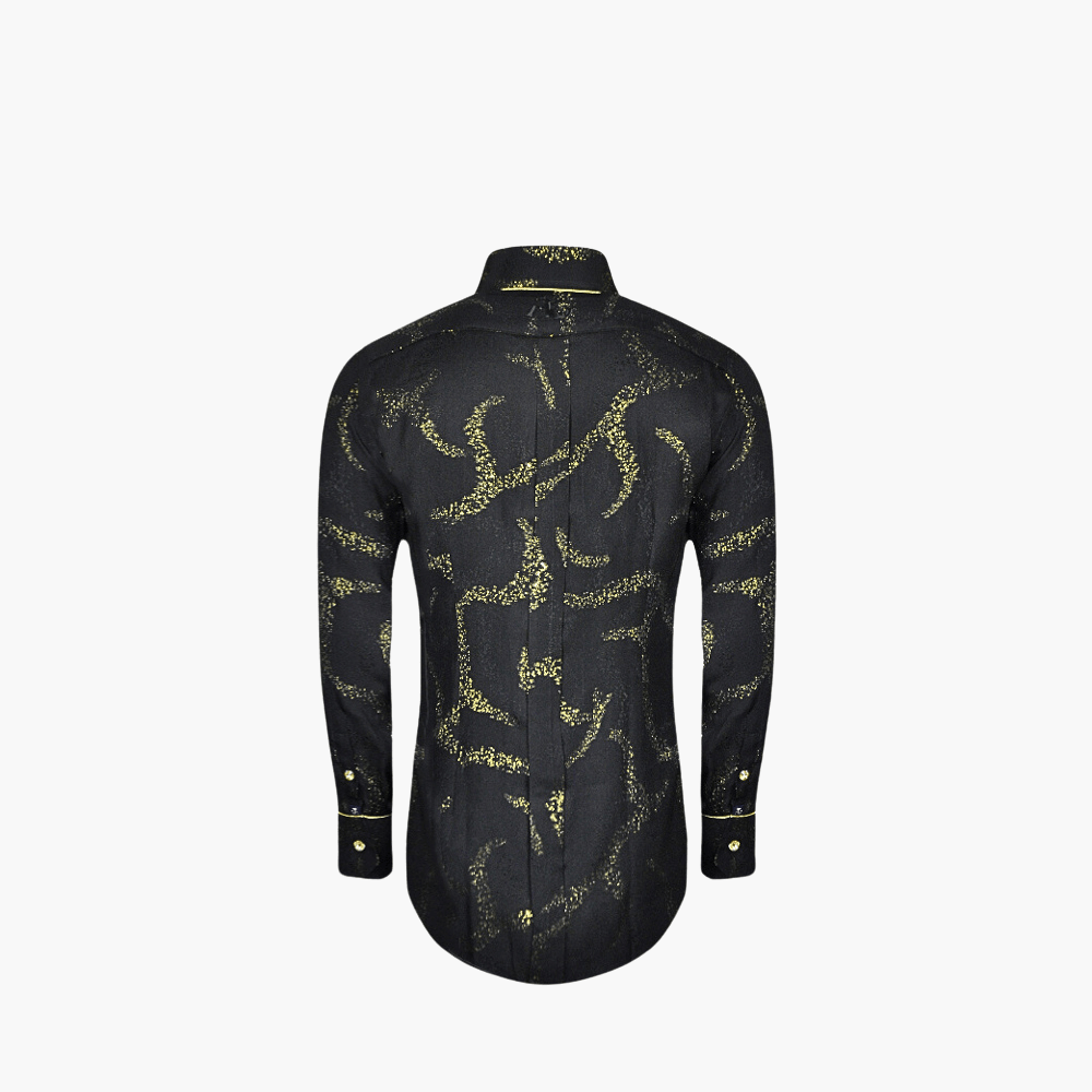 Gold & Black Metallic Corleone Shirt - Angelo Galasso - Luxury Italian Menswear London