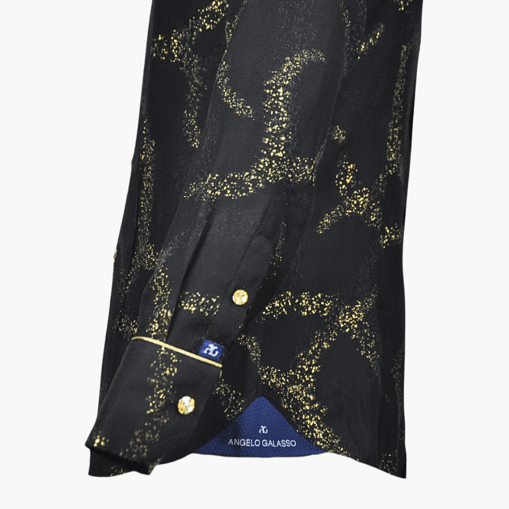 Gold & Black Metallic Corleone Shirt - Angelo Galasso - Luxury Italian Menswear London