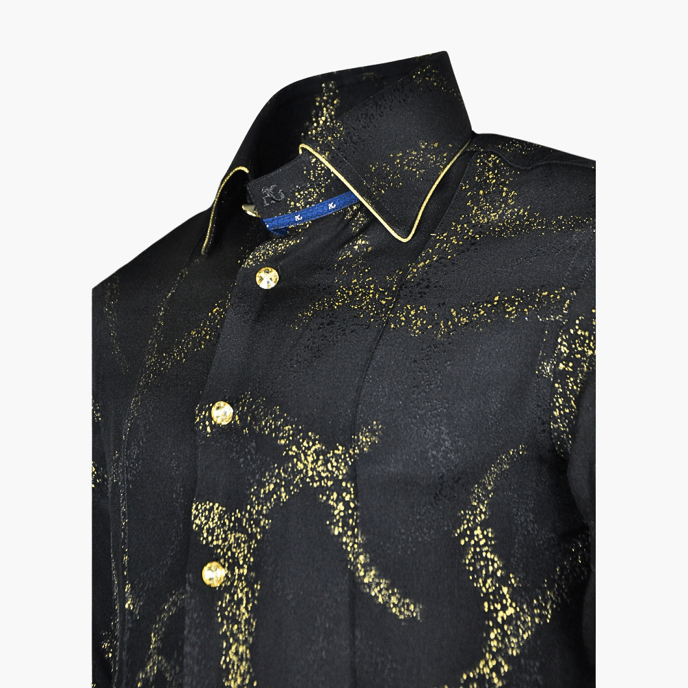 Gold & Black Metallic Corleone Shirt - Angelo Galasso - Luxury Italian Menswear London