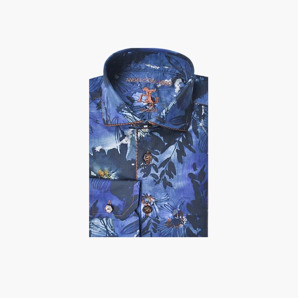Blue & Brown Metallic Mason Shirt