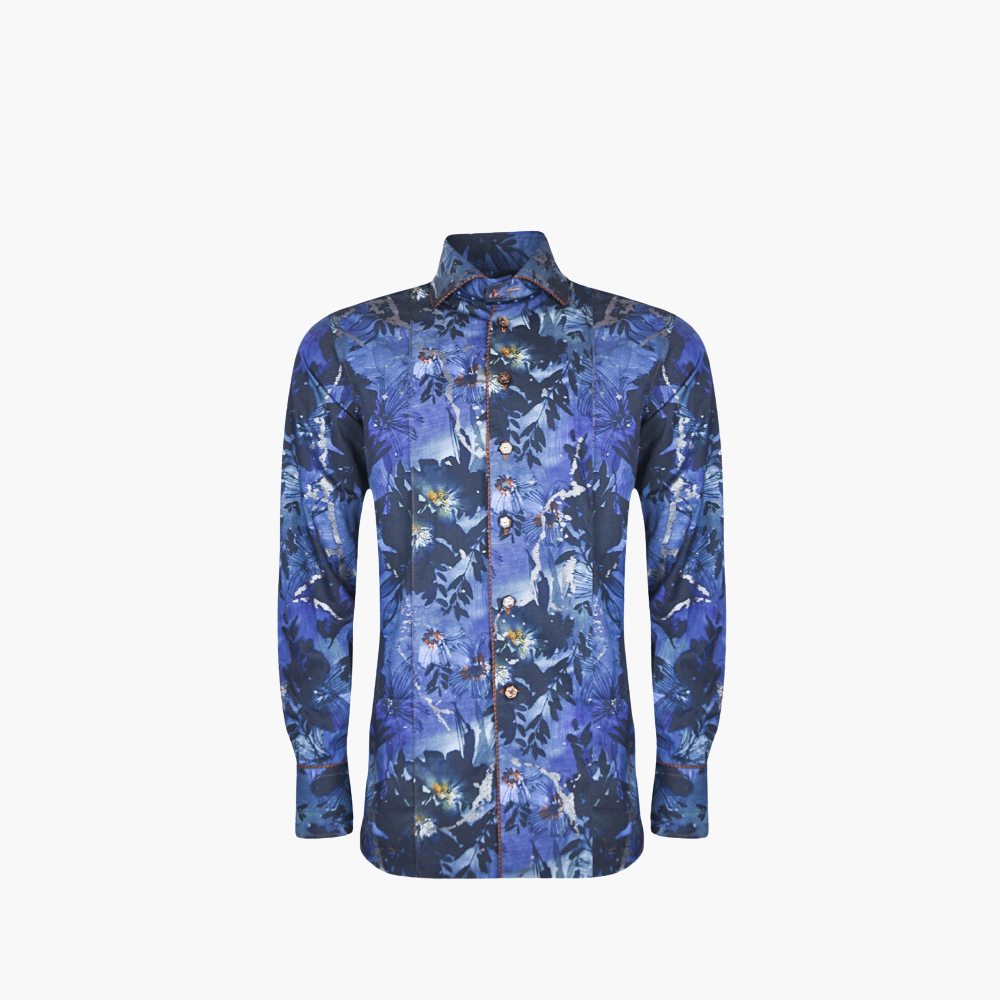 Blue & Brown Metallic Mason Shirt
