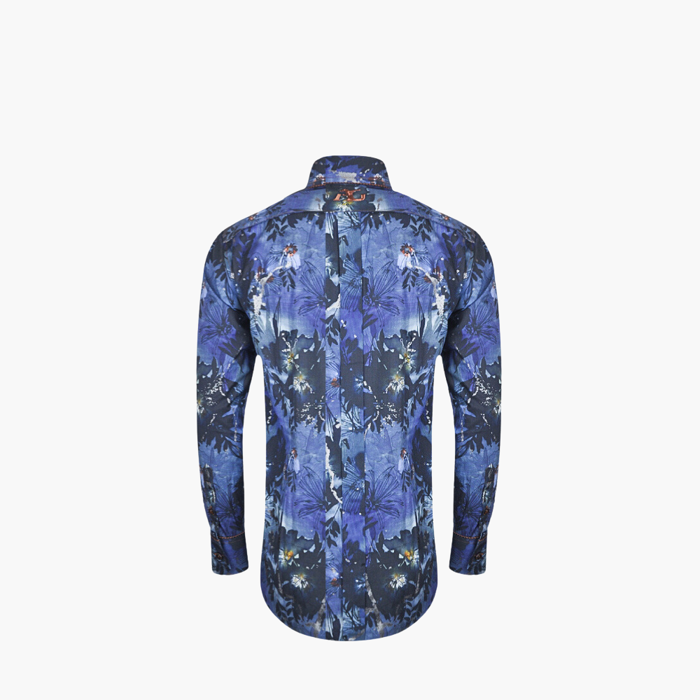 Blue & Brown Metallic Mason Shirt