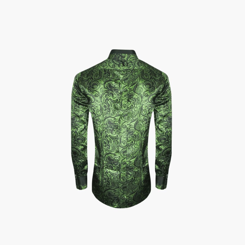 Green & Black Macrame Custom-Printed Shirt - Angelo Galasso - Luxury Italian Menswear London