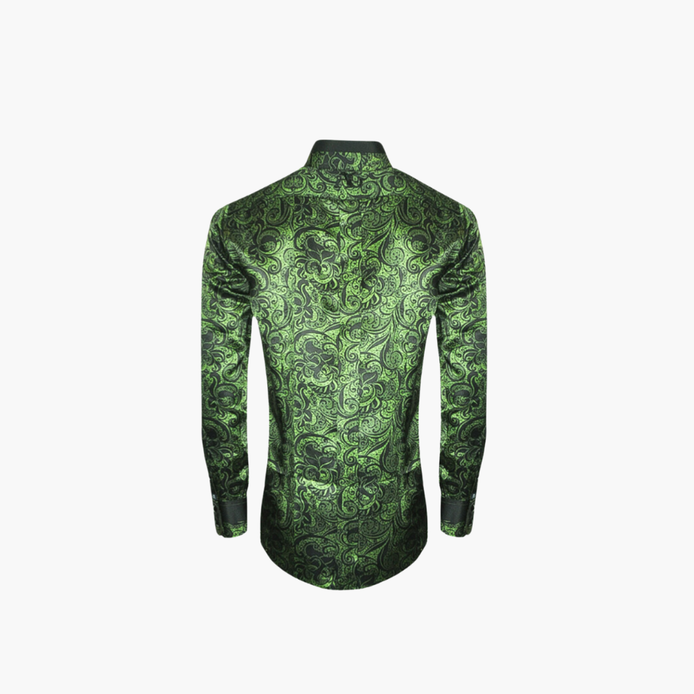 Green & Black Macrame Custom-Printed Shirt - AG24W1HAS13