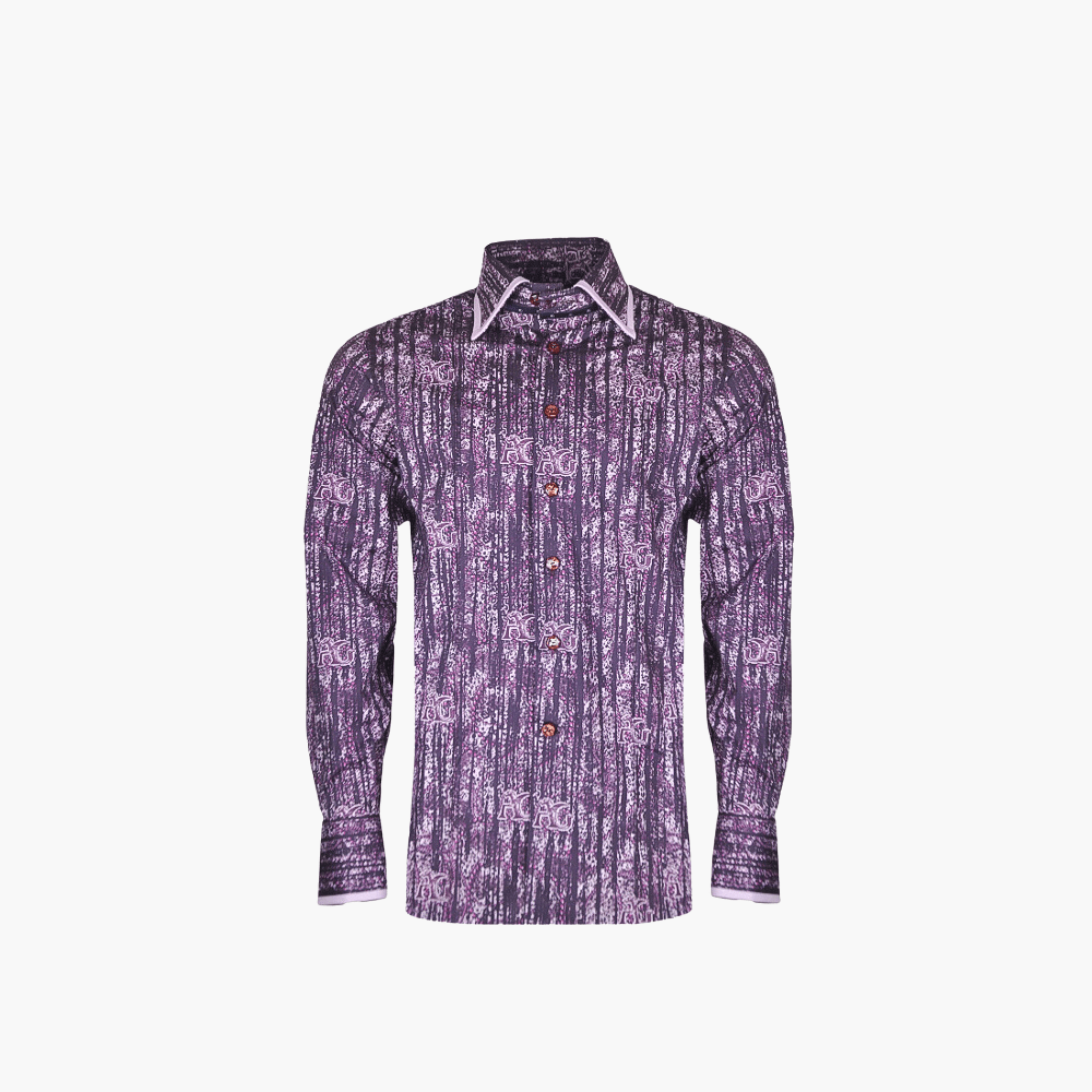 Purple Custom Print Corleone Shirt - Angelo Galasso - Luxury Italian Menswear London