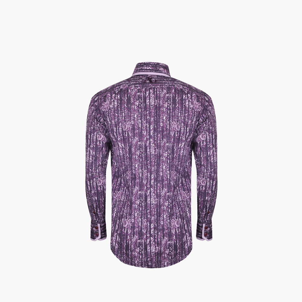 Purple Custom Print Corleone Shirt - Angelo Galasso - Luxury Italian Menswear London