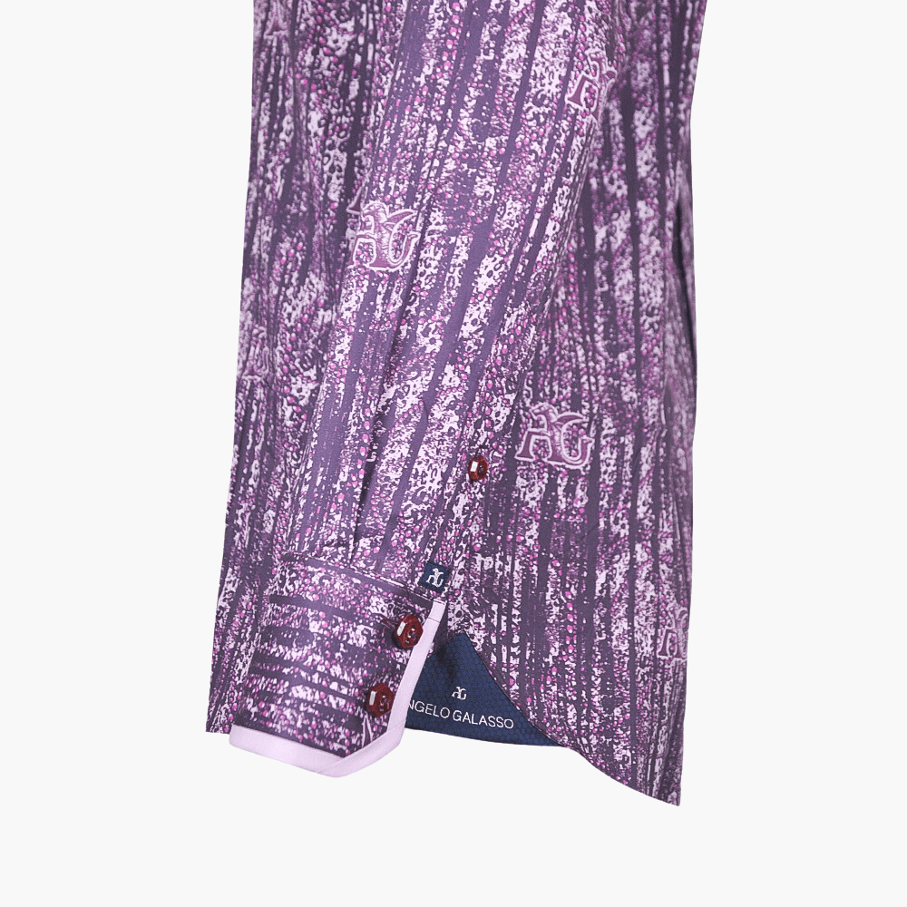 Purple Custom Print Corleone Shirt - Angelo Galasso - Luxury Italian Menswear London