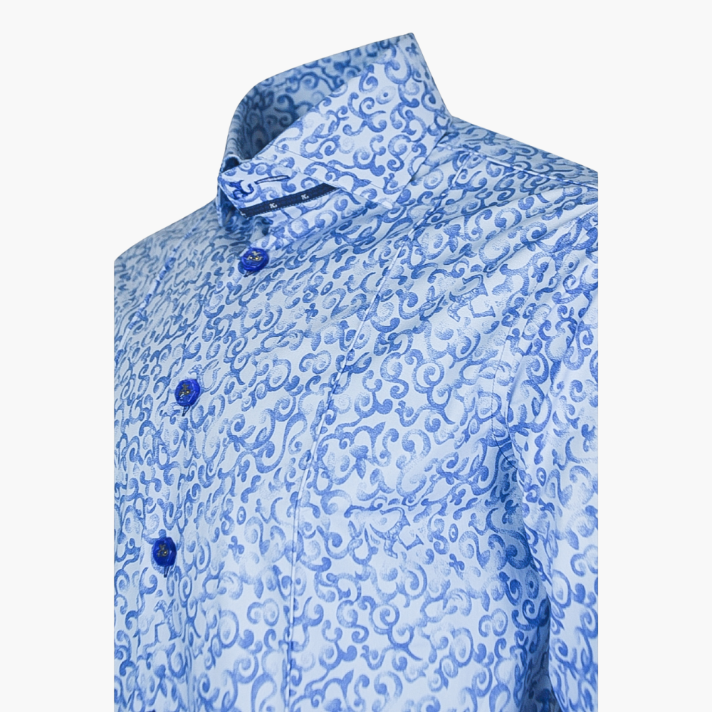 Blue Shirt with AG Tiger Print -