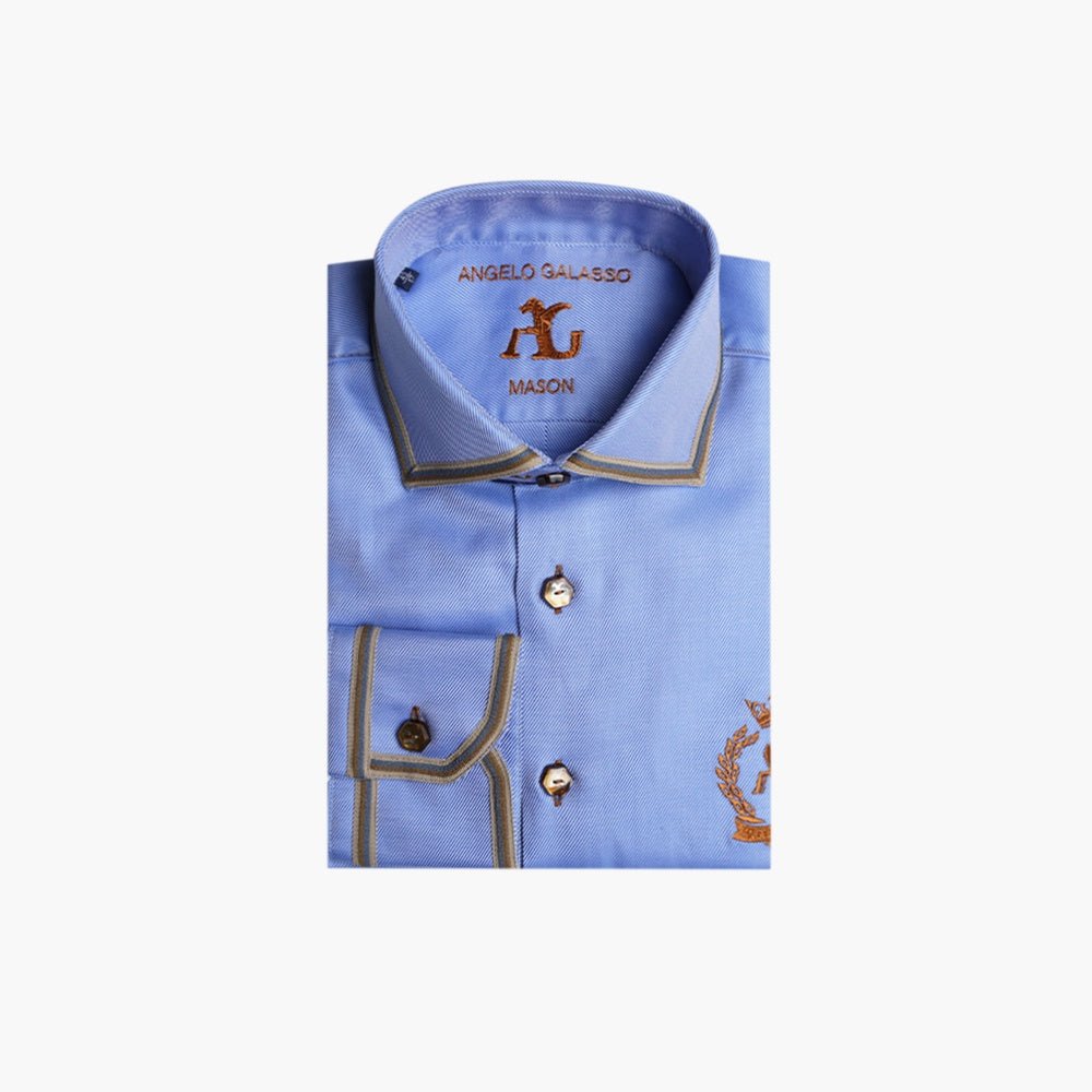 Light Blue Piave Alloro Shirt - Angelo Galasso - Luxury Italian Menswear London